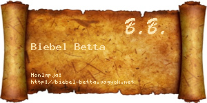 Biebel Betta névjegykártya